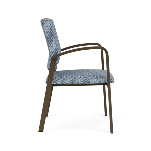 Newport Guest Chair Metal Frame, Bronze, RS Rain Song Upholstery